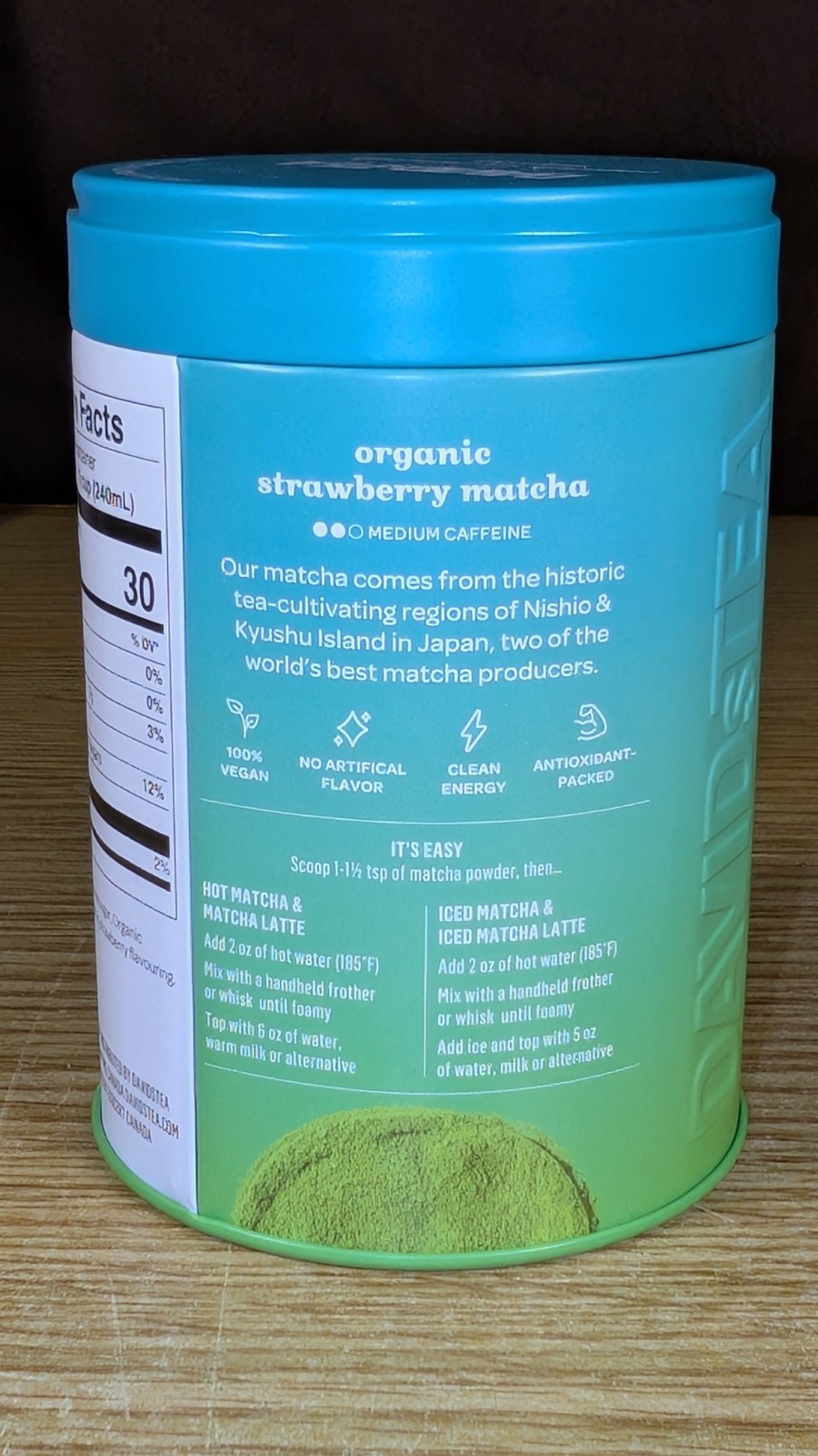 DavidsTea Strawberry Matcha From Japan 2.29 Oz.