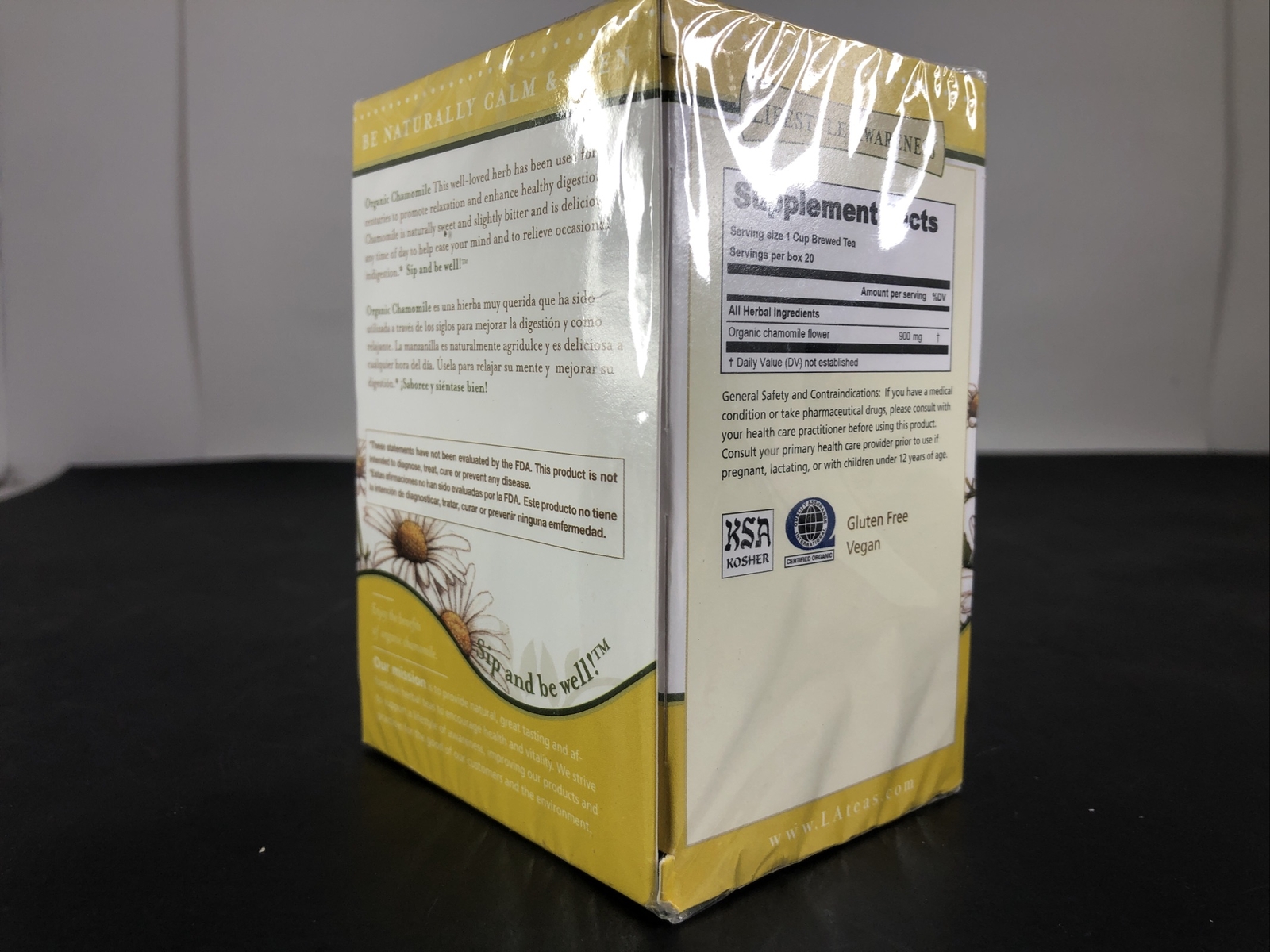 Lifestyle Awareness, Organic Chamomile Tea, Caff Free 20 tea bags(2packs)Ex1/24