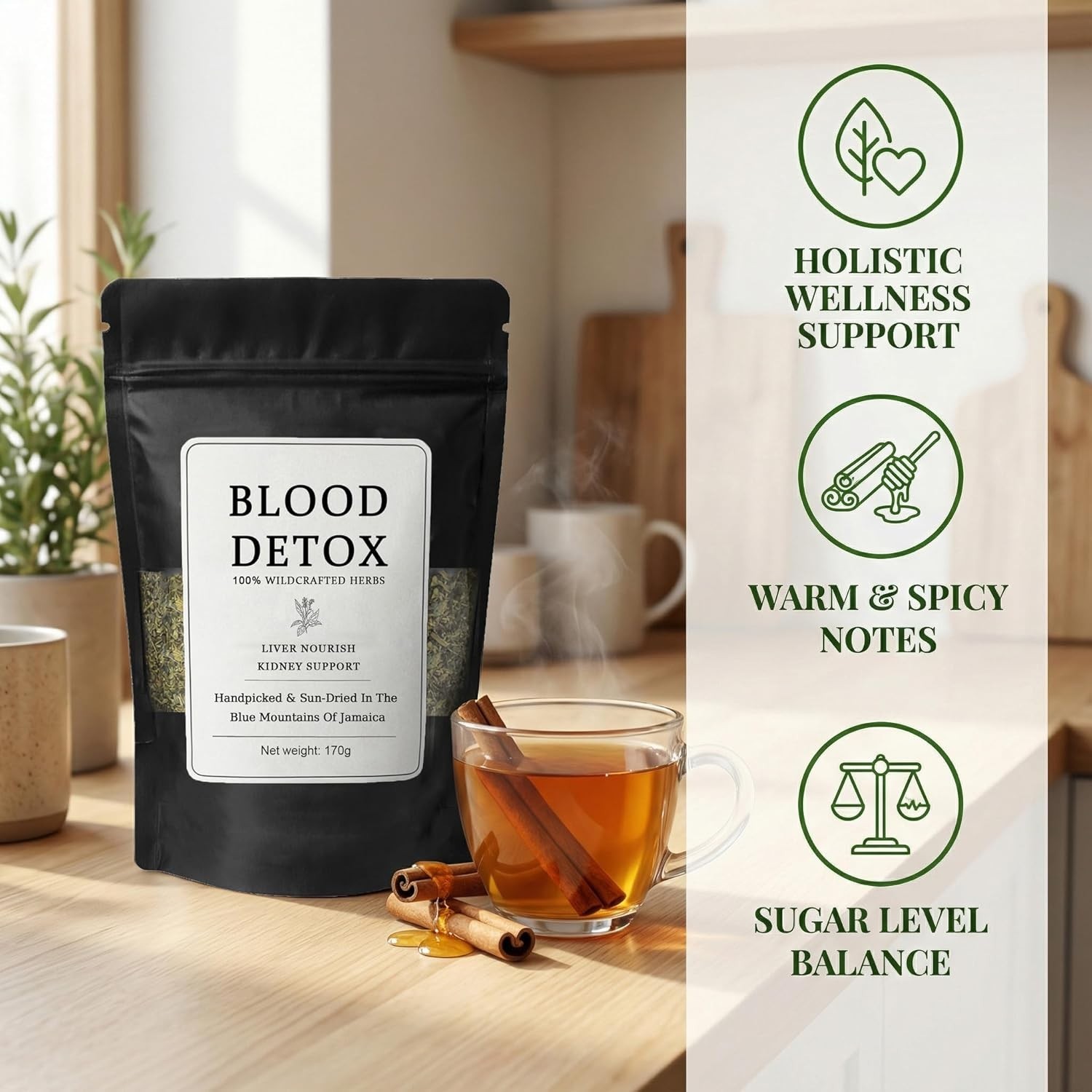 Healing Garden Blood Detox Jamaican Tea, Herbal PlantBased Botanical Tea with…
