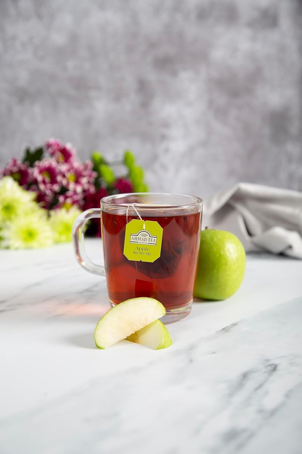 Ahmad Tea Apple Refresh 20 Count Black Tea Bags Naturally Caffeinated Sugar Free