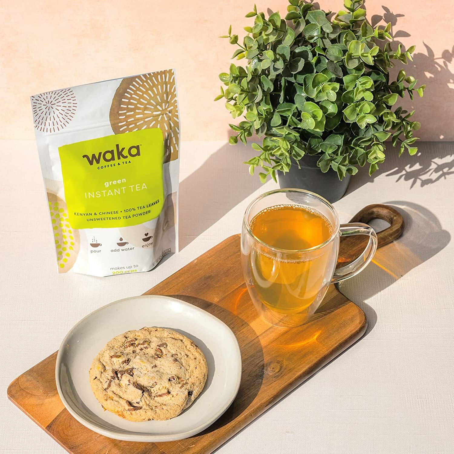 Waka Coffee Quality Instant Tea, Kenyan & Chinese, Green Tea Powder