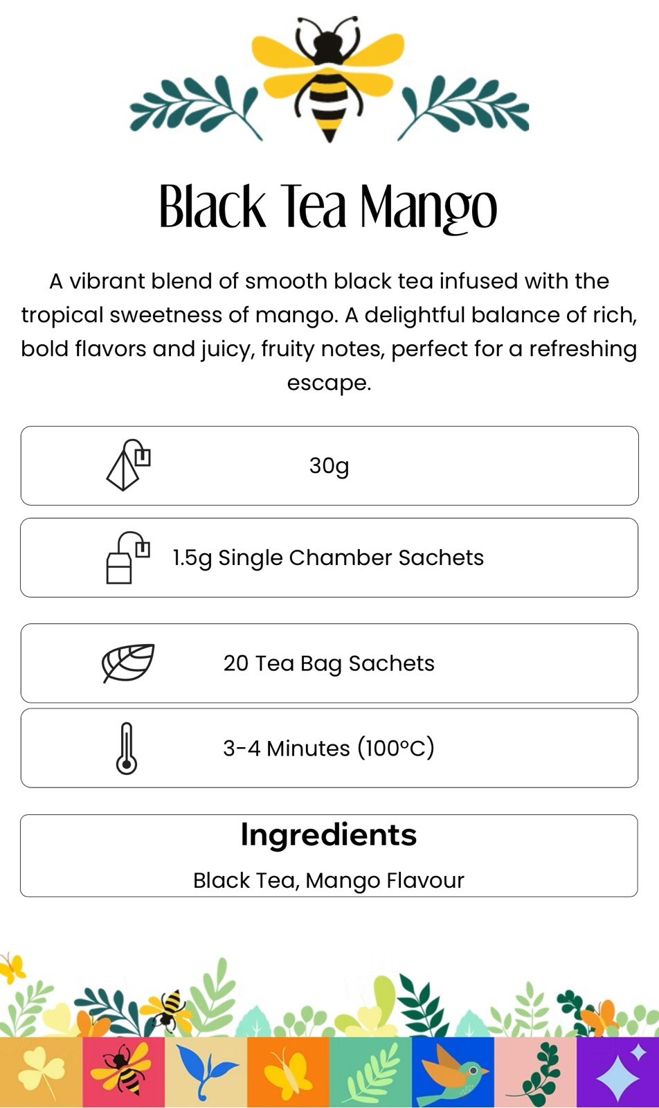 2 PK * T-Pick Black Tea Mango 🥭 Premium Ceylon Tea / 20 Sachets