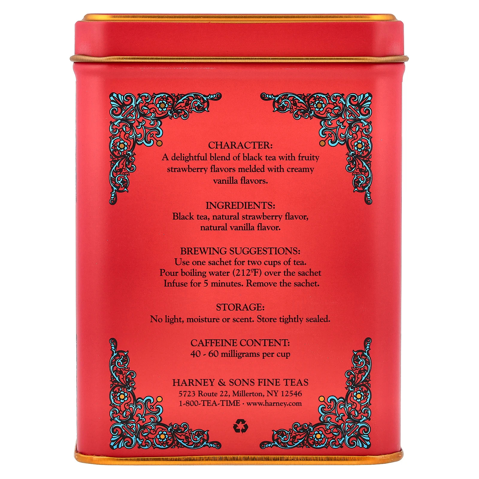 Black Tea, Strawberry Vanilla, 20 Sachets, 1.4 oz (40 g)