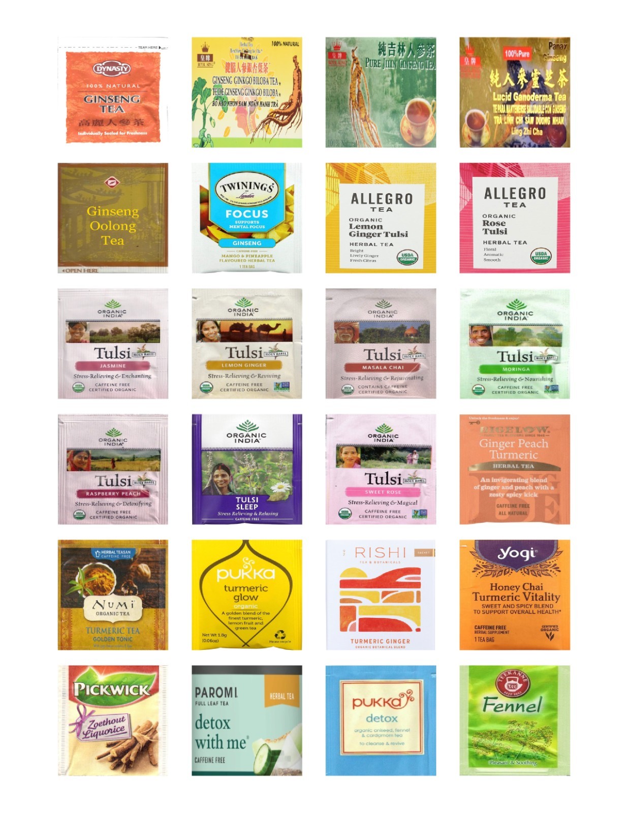 Stress Relief Tea Bag Sampler Variety Pack – 24 Single-Serve Varieties-14 Brands