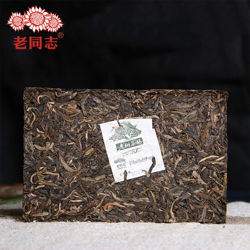 Haiwan Old Comrade Organic Old Tea Tree Pu-erh Brick 2012 500g Raw Pu’er Puer