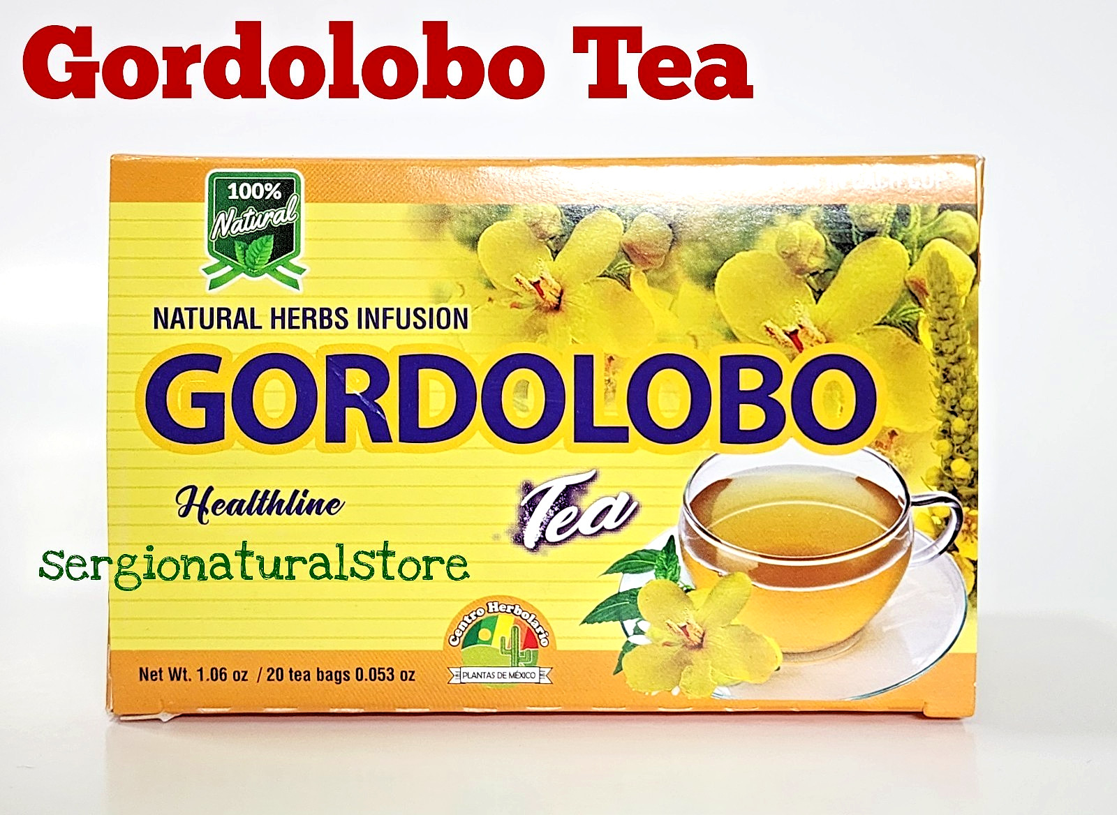 2 Packs Te de Gordolobo 40 Tea Bags Mullein Tea Natural Mullein Flower Gordolobo