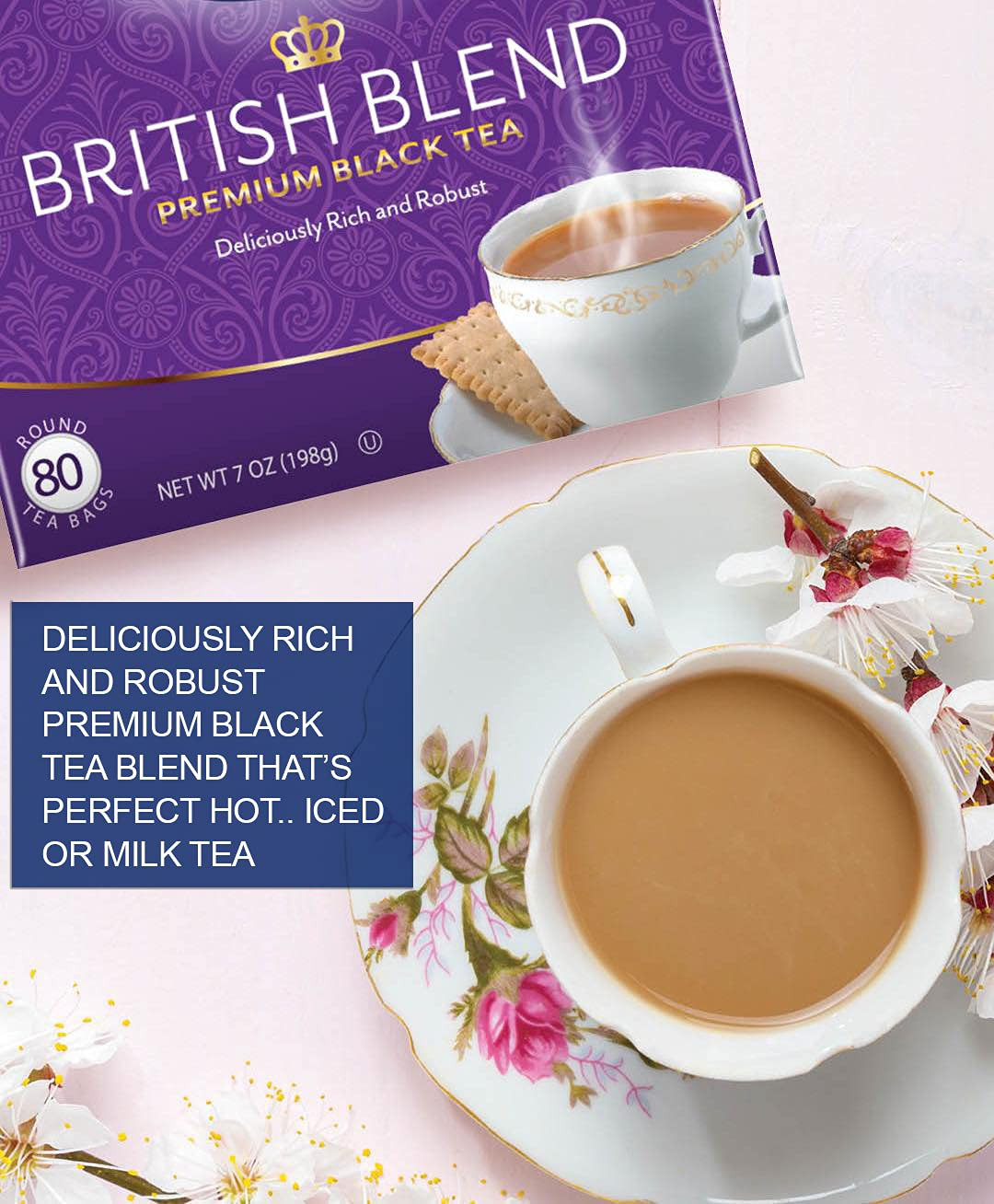 British Blend Premium Black Tea, Regular, 80 Teabags (Pack of 1)