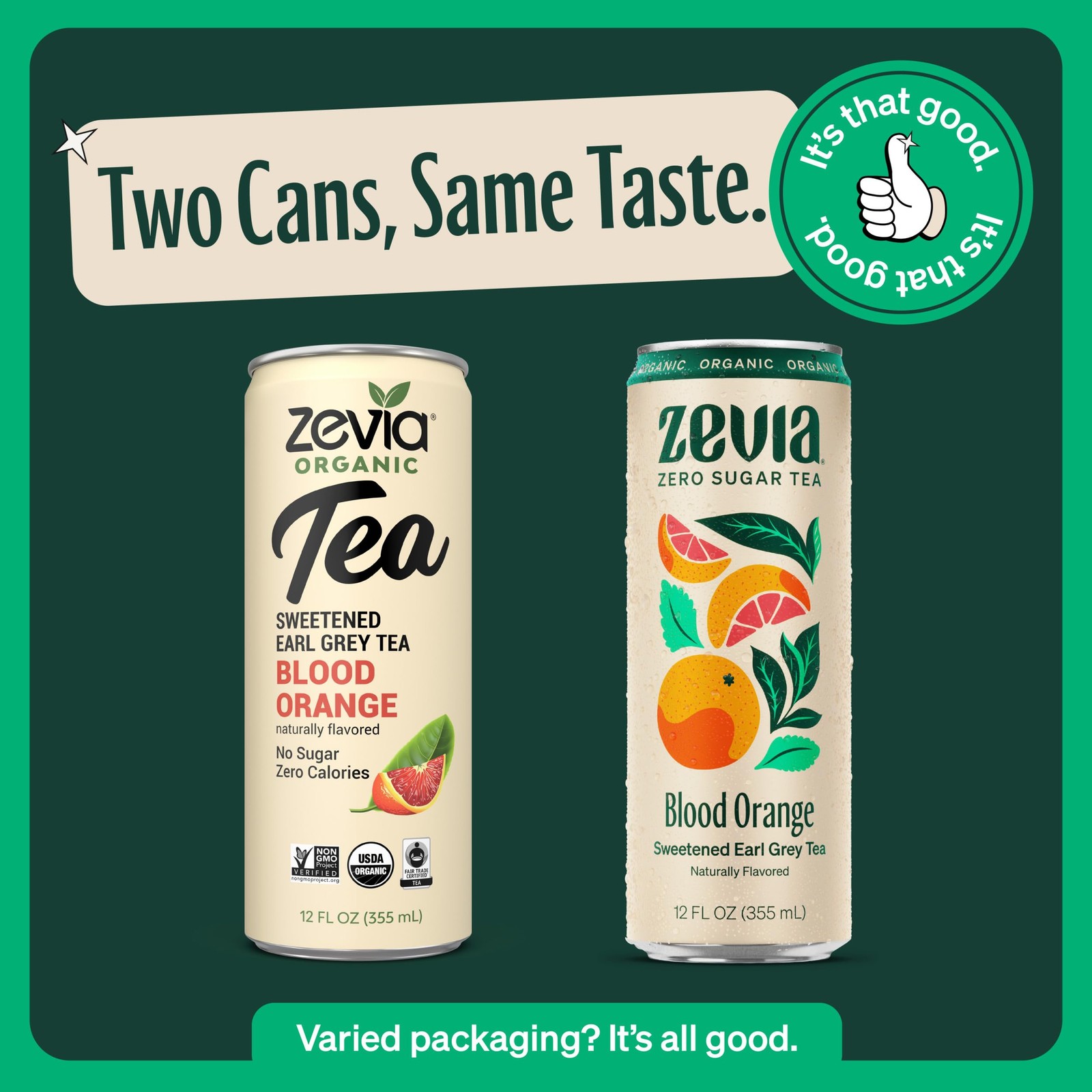 Zevia Zero Sugar Tea, Earl Grey Tea Blood Orange, 12 oz Cans 12Pack – Natural…
