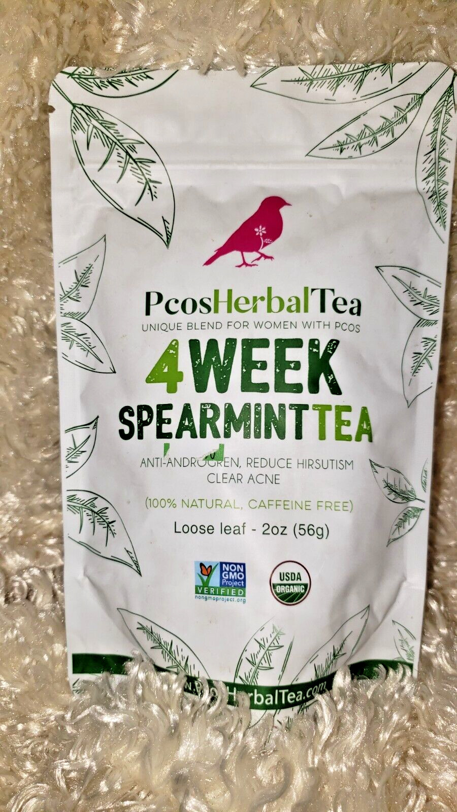 PCOS HerbalTea SPEARMINT TEA loose leaf -2 oz. 100% natural