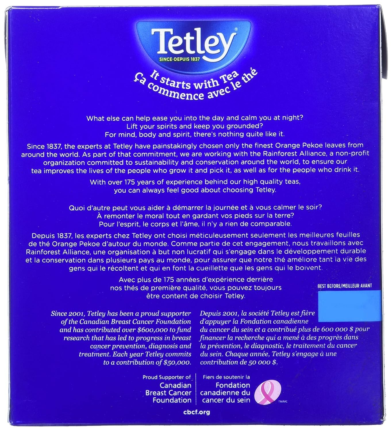 Tetley Orange Pekoe Tea, 144 Count Tea Bags, 454g/1lb – free shipping
