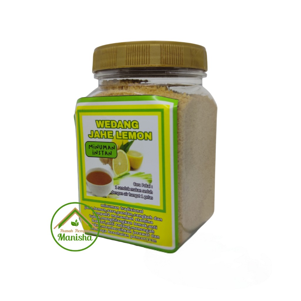 Lemon Ginger Instant Drink Mix Jar 250g Indonesian Citrus Spice Powder