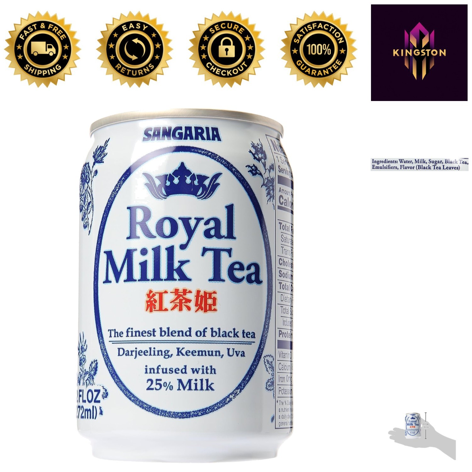 Creamy Royal Milk Tea 8.96 Fl Oz – Invigorating High Caffeine Delight