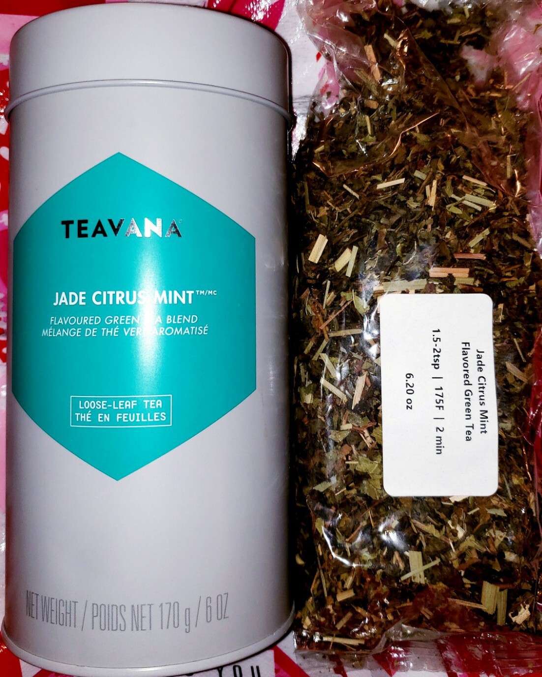 NEW! TEAVANA JADE CITRUS MINT 6 OZ FACTORY SEALED TEA BAG & TIN! MEDICINE BALL