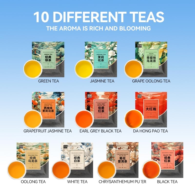 BEI CAI Tea Bags Sampler Assortment Box (50 Count) 10 Different…