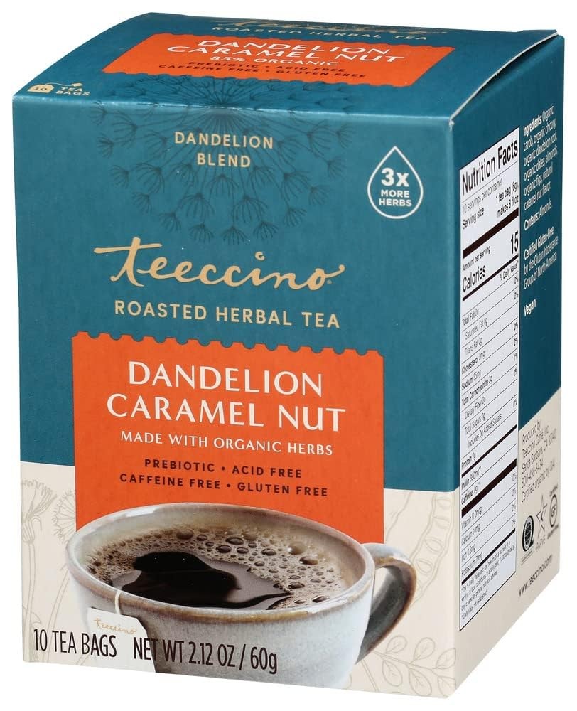 Dandelion Caramel Nut Tea – Caffeine , Roasted Tea with Prebiotics, 3x More H…