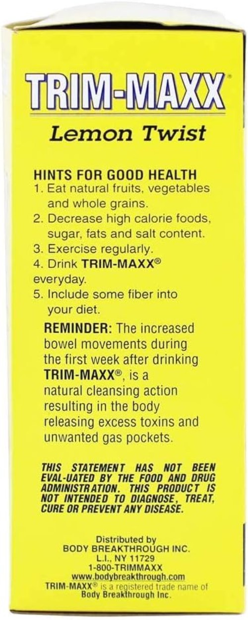 All Natural Diet Trim-Maxx Lemon Tea – 60 Bags of Weight Management Blend