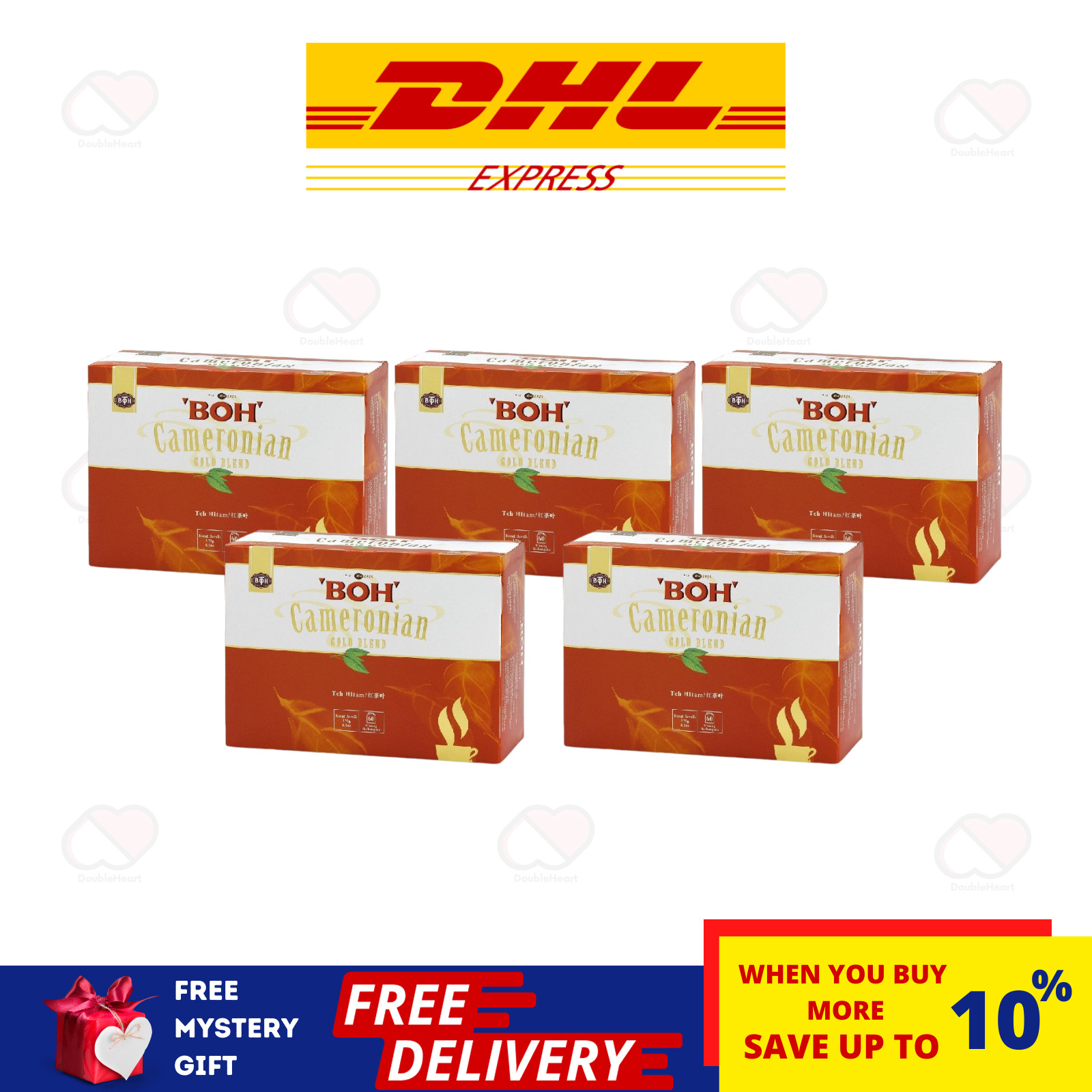 5 Boxes X 60 teabags BOH Plantation Cameronian Gold Blend Tea shipment by DHL