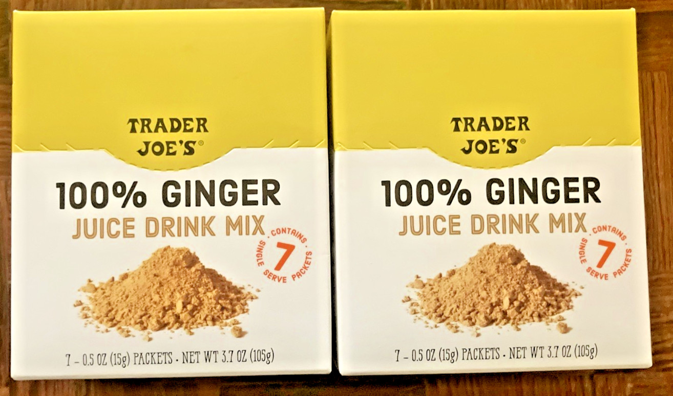 Trader Joe’s 100% Natural Ginger Drink Mix-TWO Boxes of 7 – 0.5oz (15g) Pks Each
