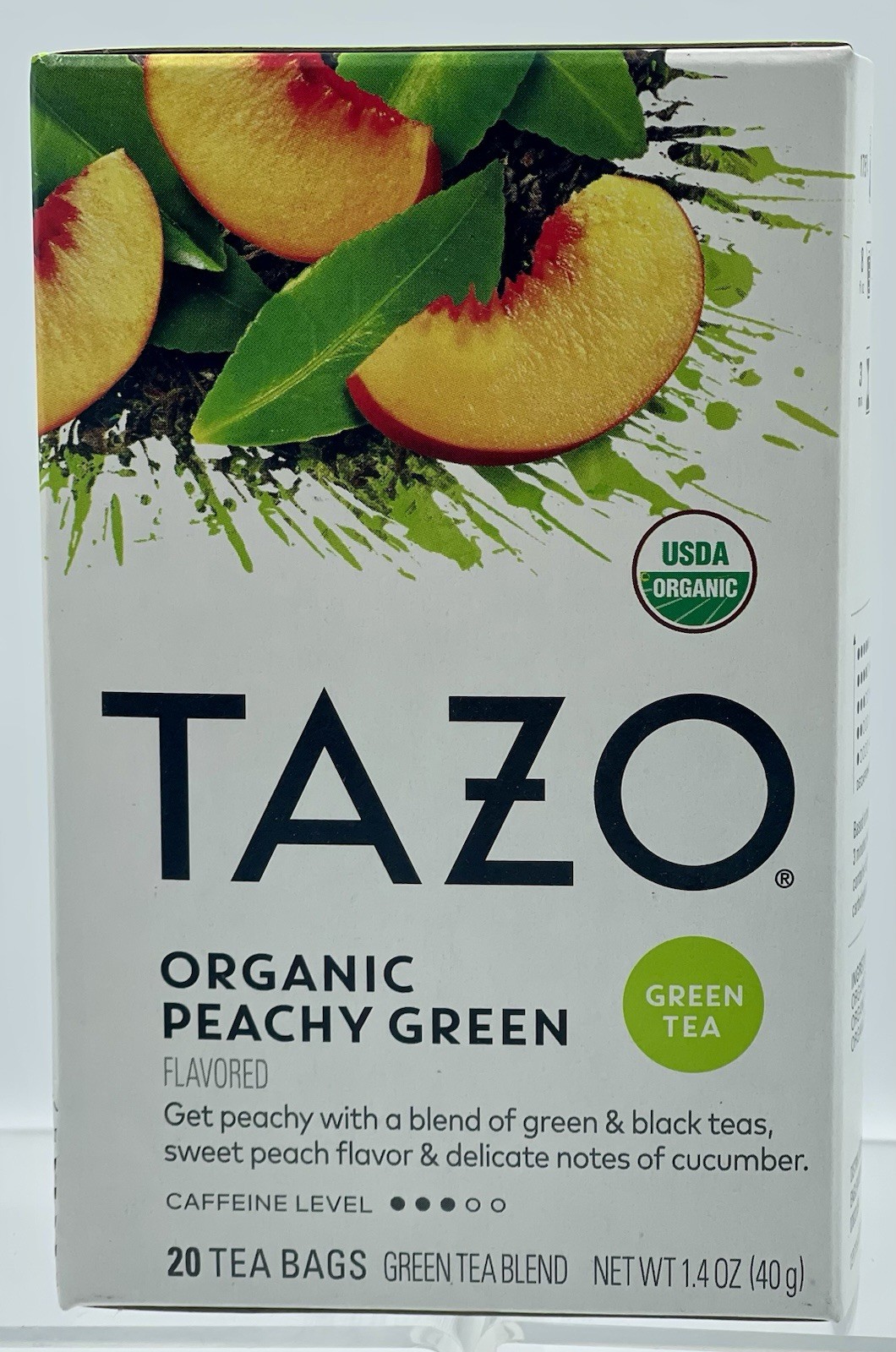 Lot of 2 Tazo Organic Peachy Green Tea Filterbags, 20 Count 1.4 Oz EXP04/2027