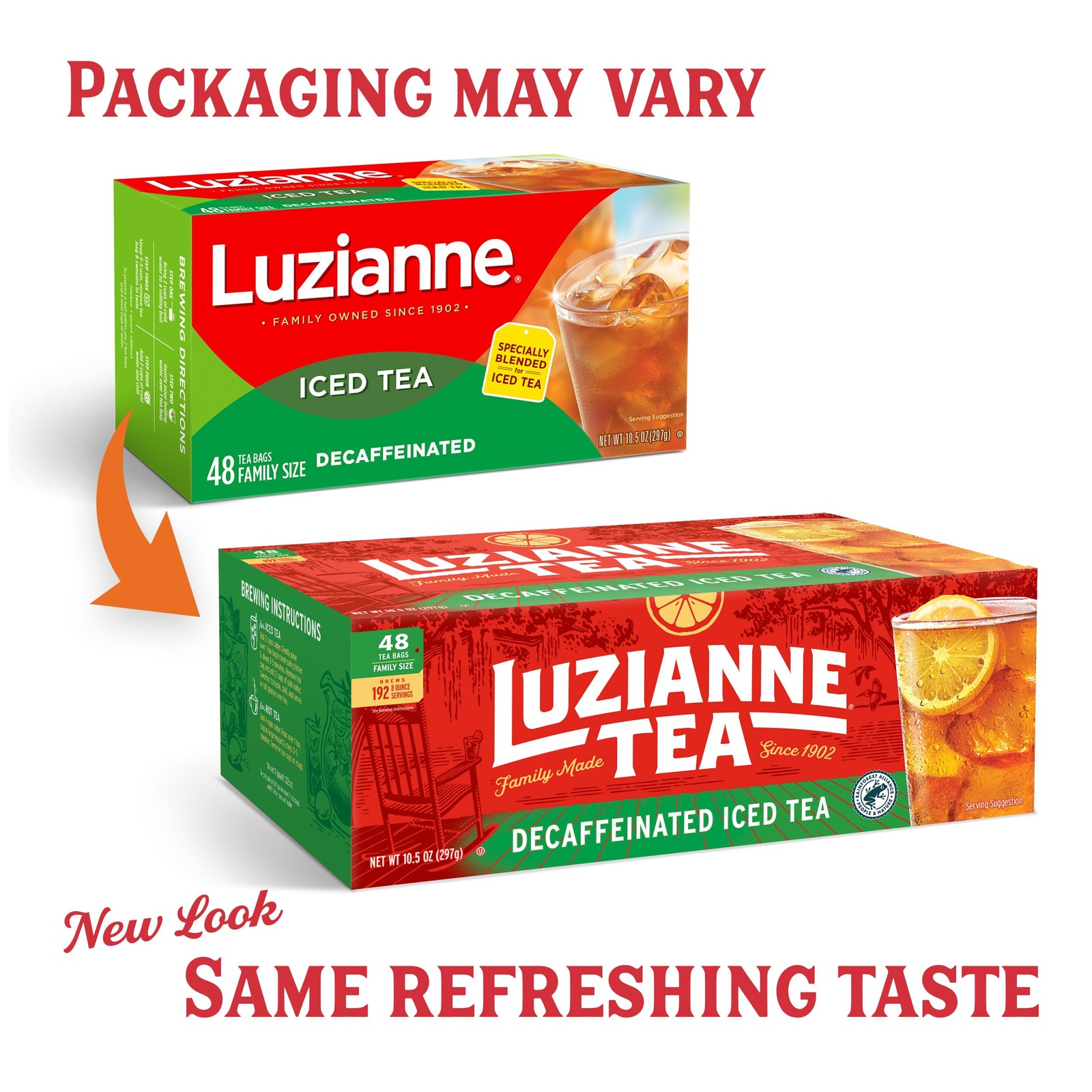 Decaffeinated Iced Tea Bags, Family Size, 48 Count (Pack of 1)