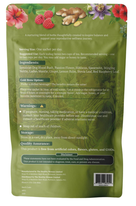 Jamaican The Healthy Woman Fertility Herbal Supplement Tea 10-Teabags
