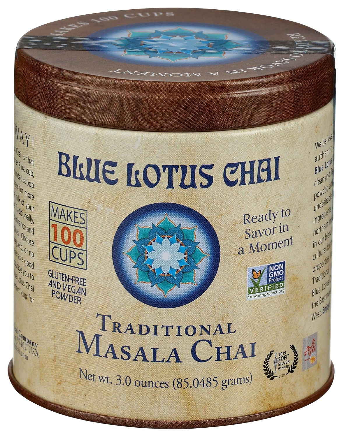 – Traditional Masala Chai – Makes 100 Cups – 3 Ounce Masala Spiced Chai Powder w