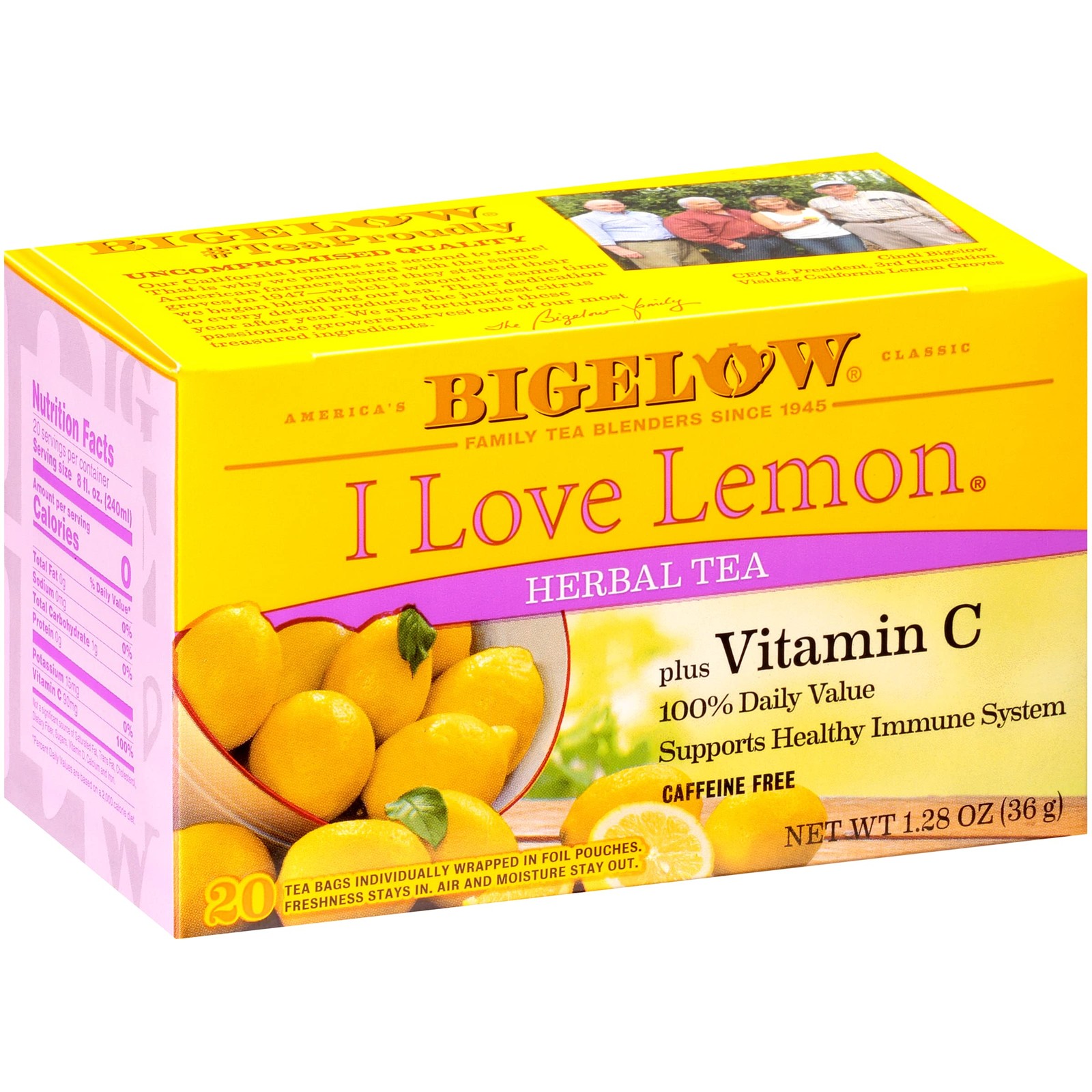 I Love Lemon Tea Bags, 20 Count