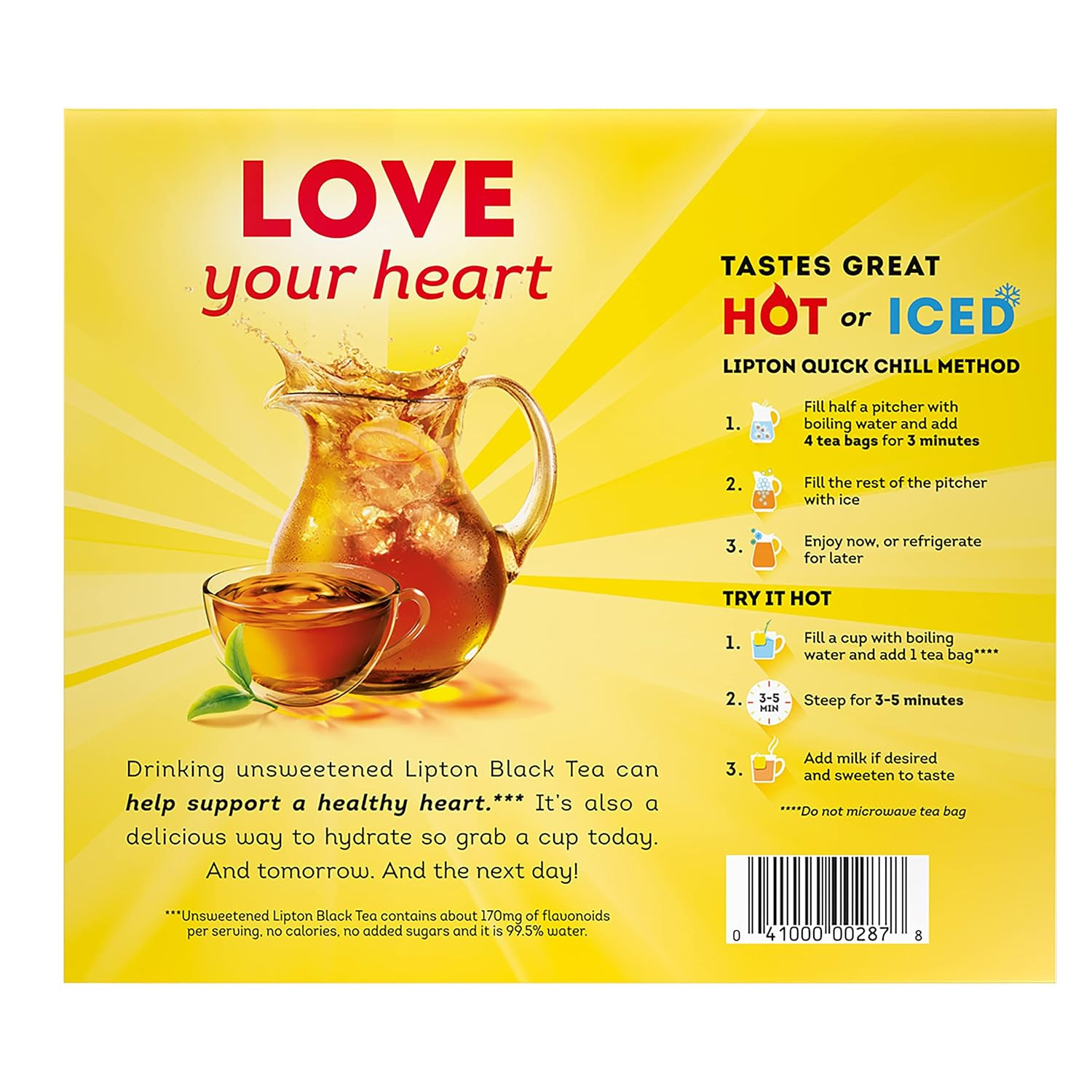 Lipton Black Tea Bags, Hot or Iced Tea Bags, 100 Total Count