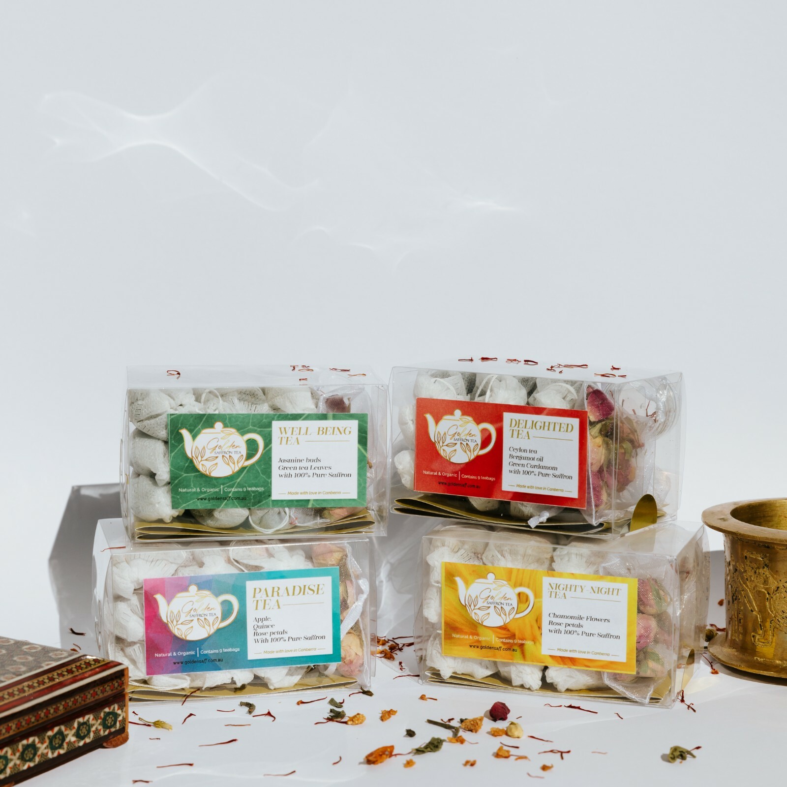 Saffron Tea | Delighted Tea (Ceylon Tea – Green Cardamom – Pure Saffron)
