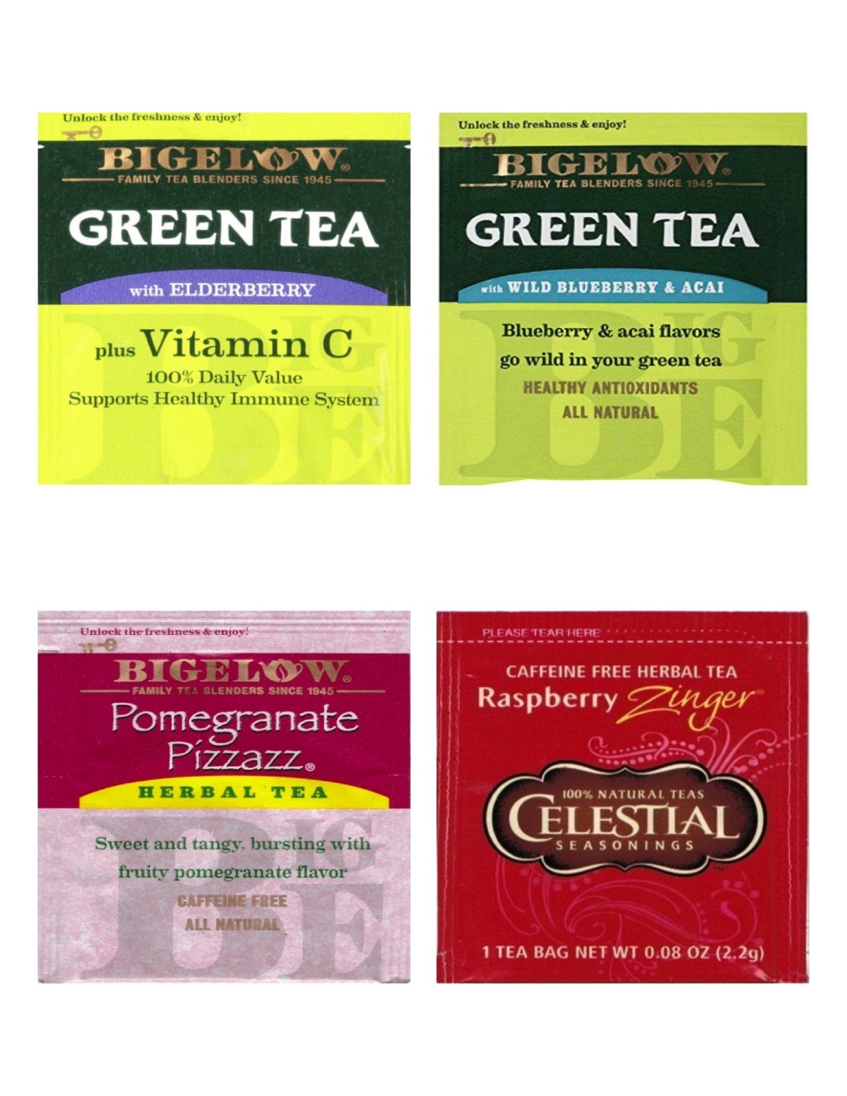 Berries – Summer Fruit Tea Bag Sampler Variety Pack – 24 Single-Serve Varieties