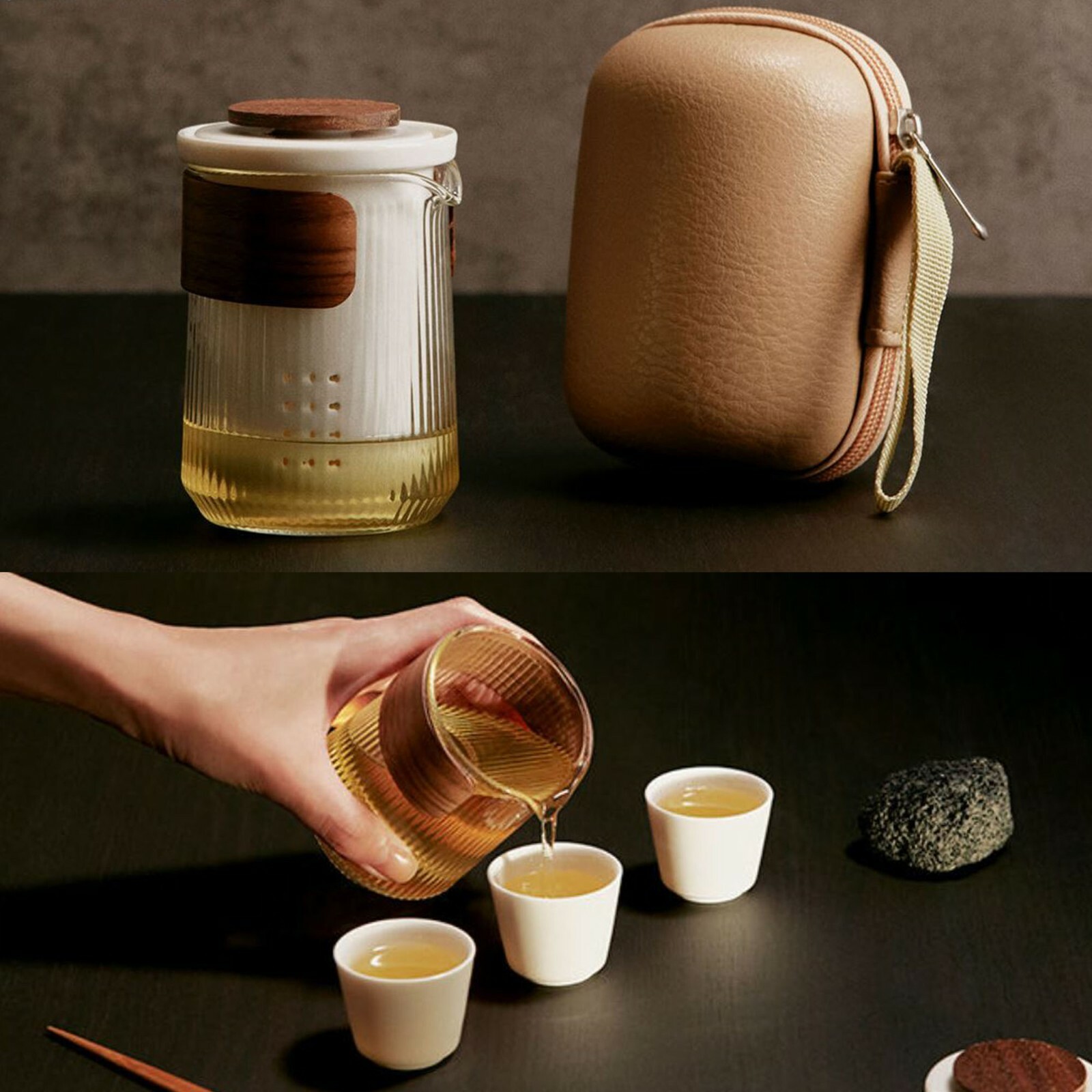 OSULLOC Jeju Island Sejak 40g And Tea House Portable Tea Cup Set