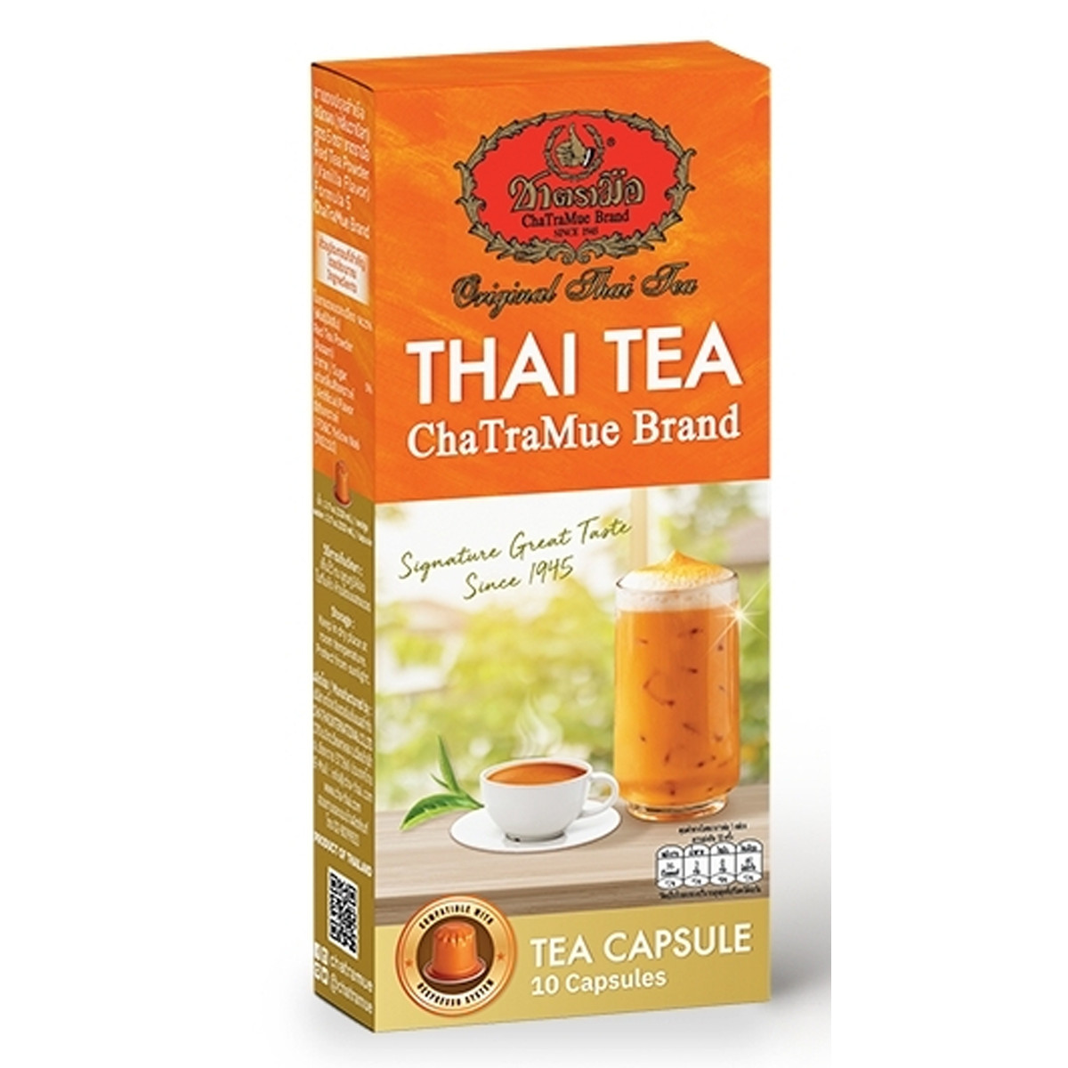 10 capsules/Box Thai Milk Tea Nespresso Capsule Hot Iced Cha Tra Mue ChaTraMue