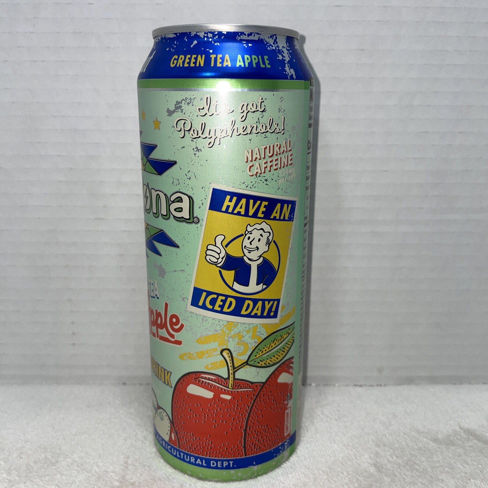 AriZona x Fallout Green Tea Energy Drink Red Apple Flavor 22 fl oz, Vault-Tec