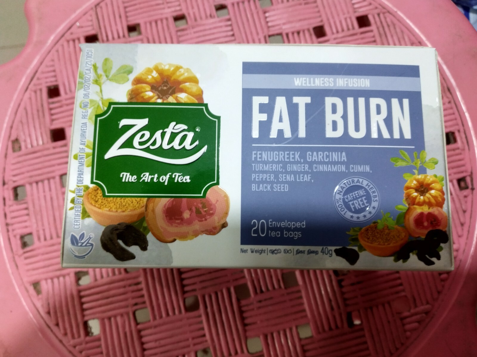 Zesta Wellness Infusion FAT BURN 20 Enveloped tea bag Natural Herbs Ayurveda 40g