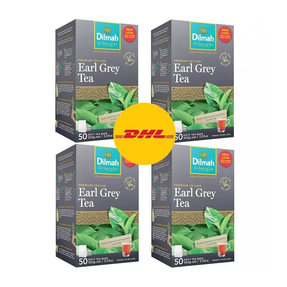 Dilmah earl grey pure Ceylon tea 50 Bags 100g (3.53oz) X 4 packs