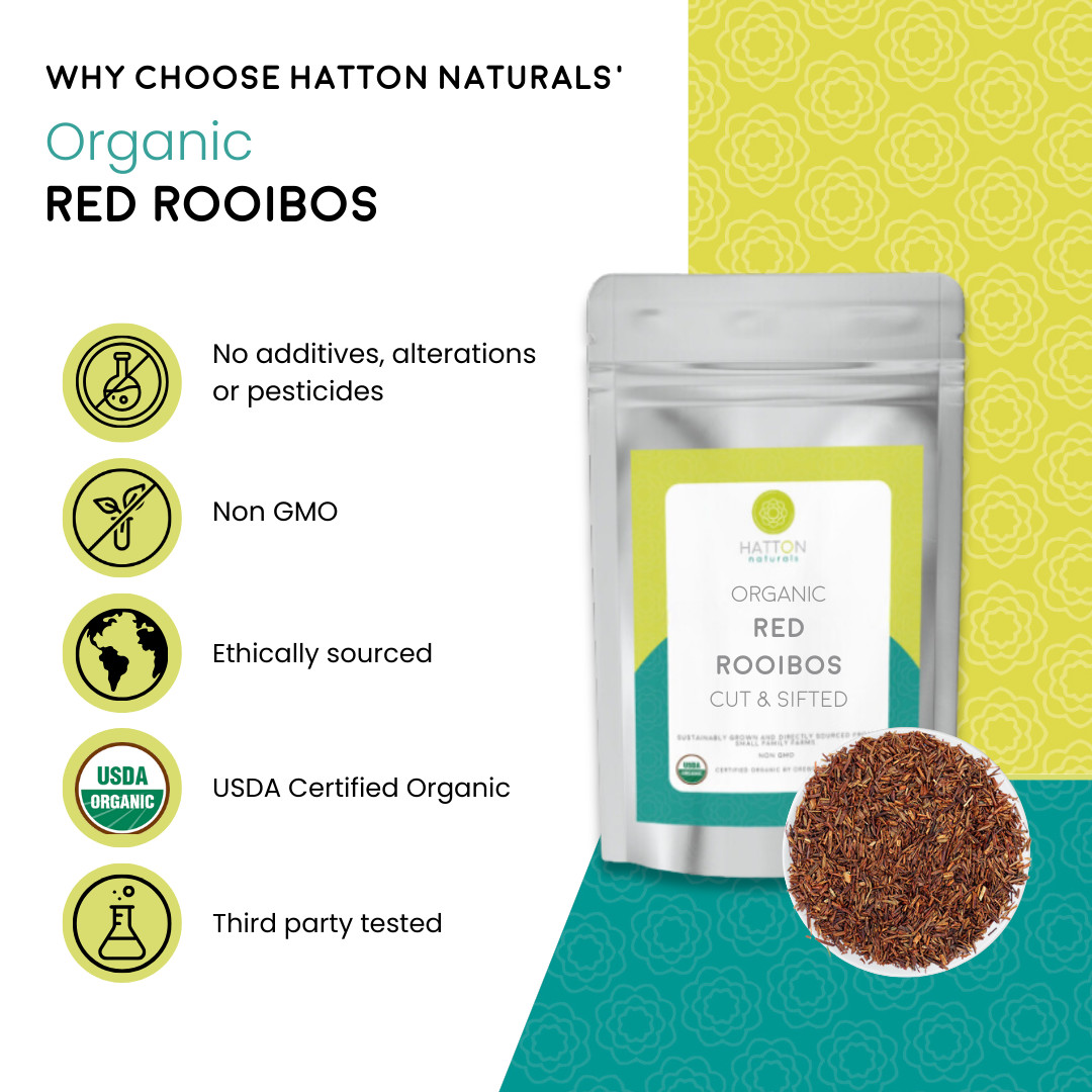 Organic Red Rooibos Tea – 1 lb or 4oz – Pure Herbal Tea – USDA Cert. Organic