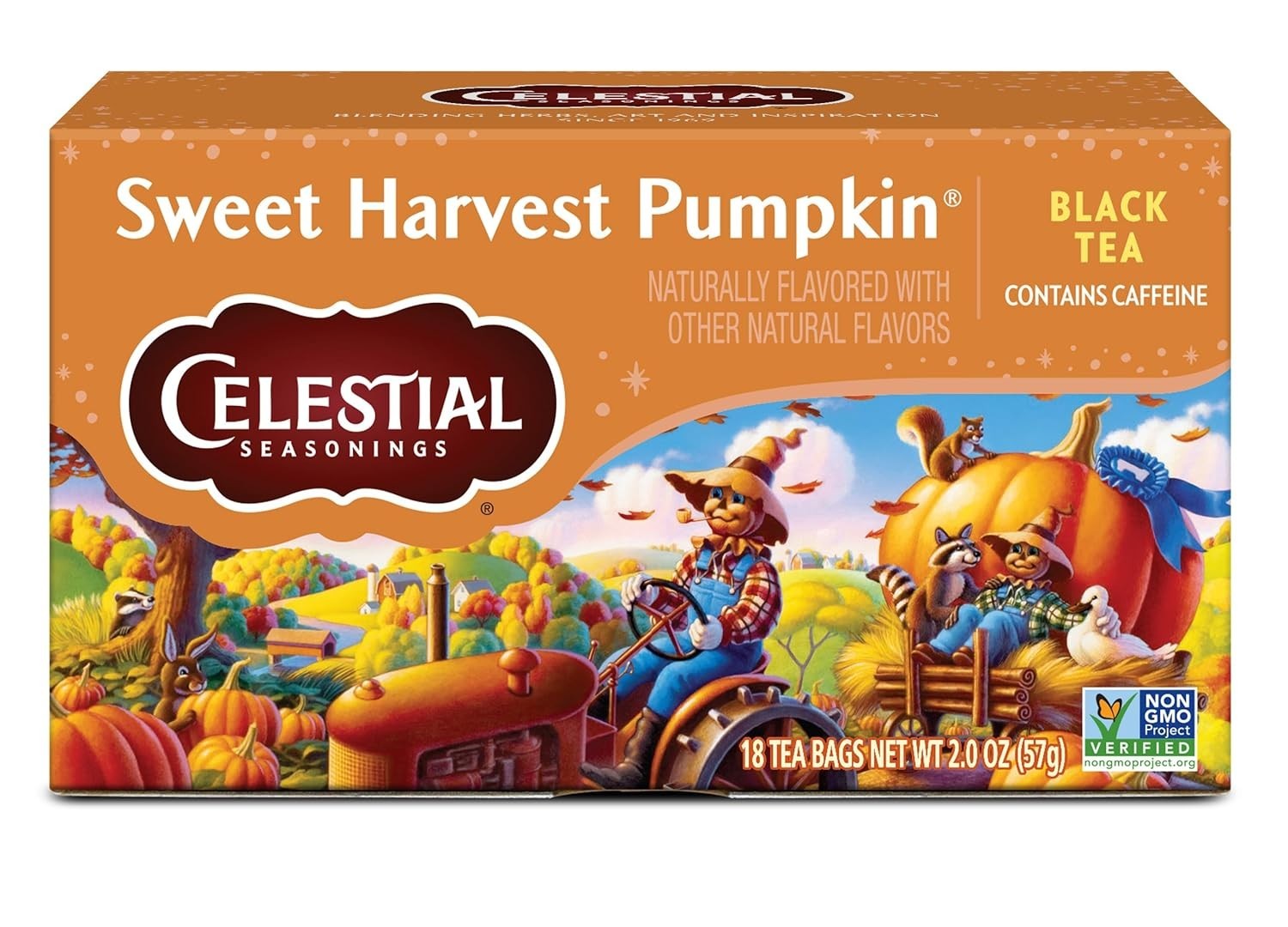 18 Count Sweet Harvest Pumpkin Tea Bags – Gluten-Free, No Artificial Flavors