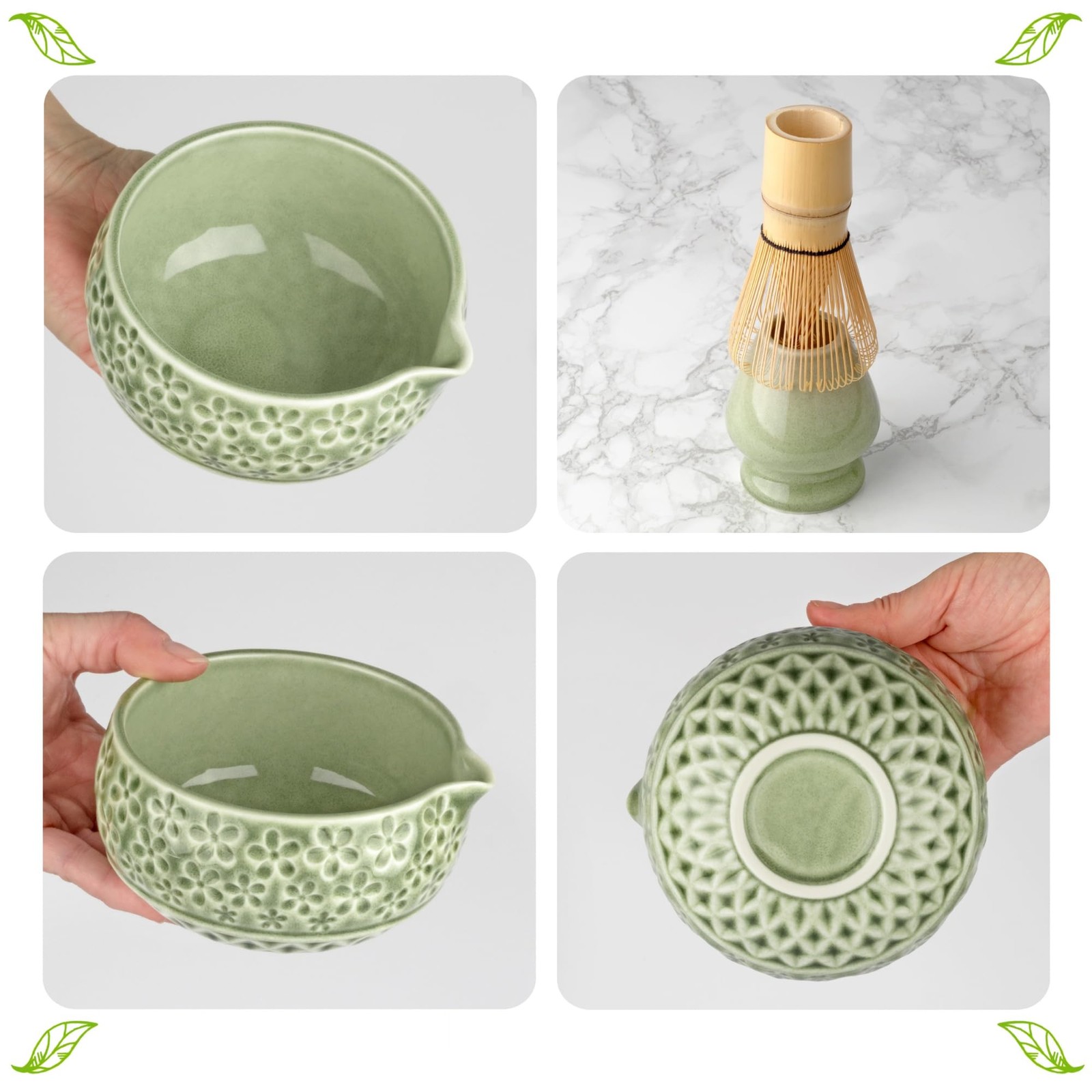 Matcha Kit – Complete Matcha Set with Bamboo Whisk, Bowl with Spout, Scoop