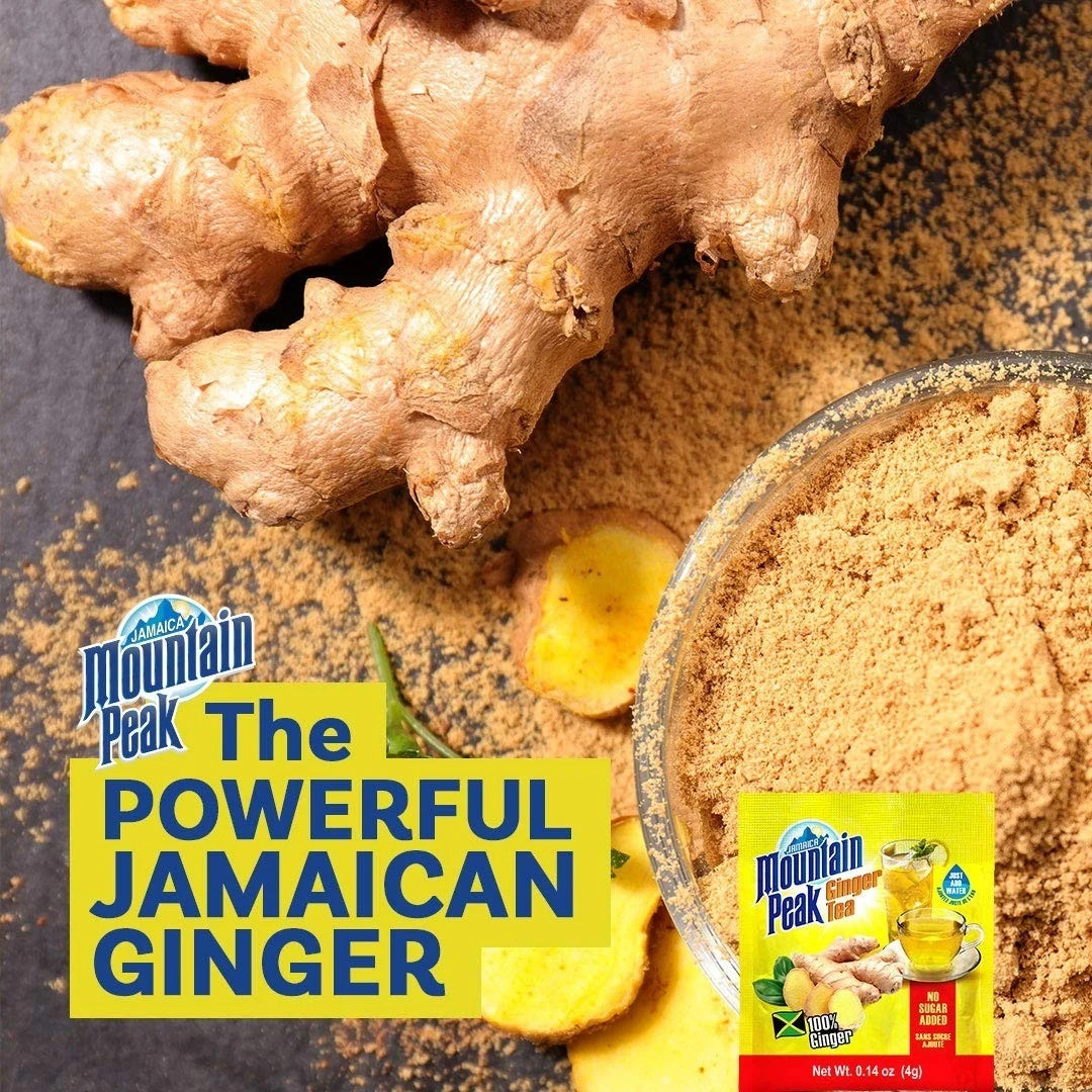 Jamaica Mountain Peak Ginger Turmeric Tea Keto Gluten-Free 20 Sachets Total