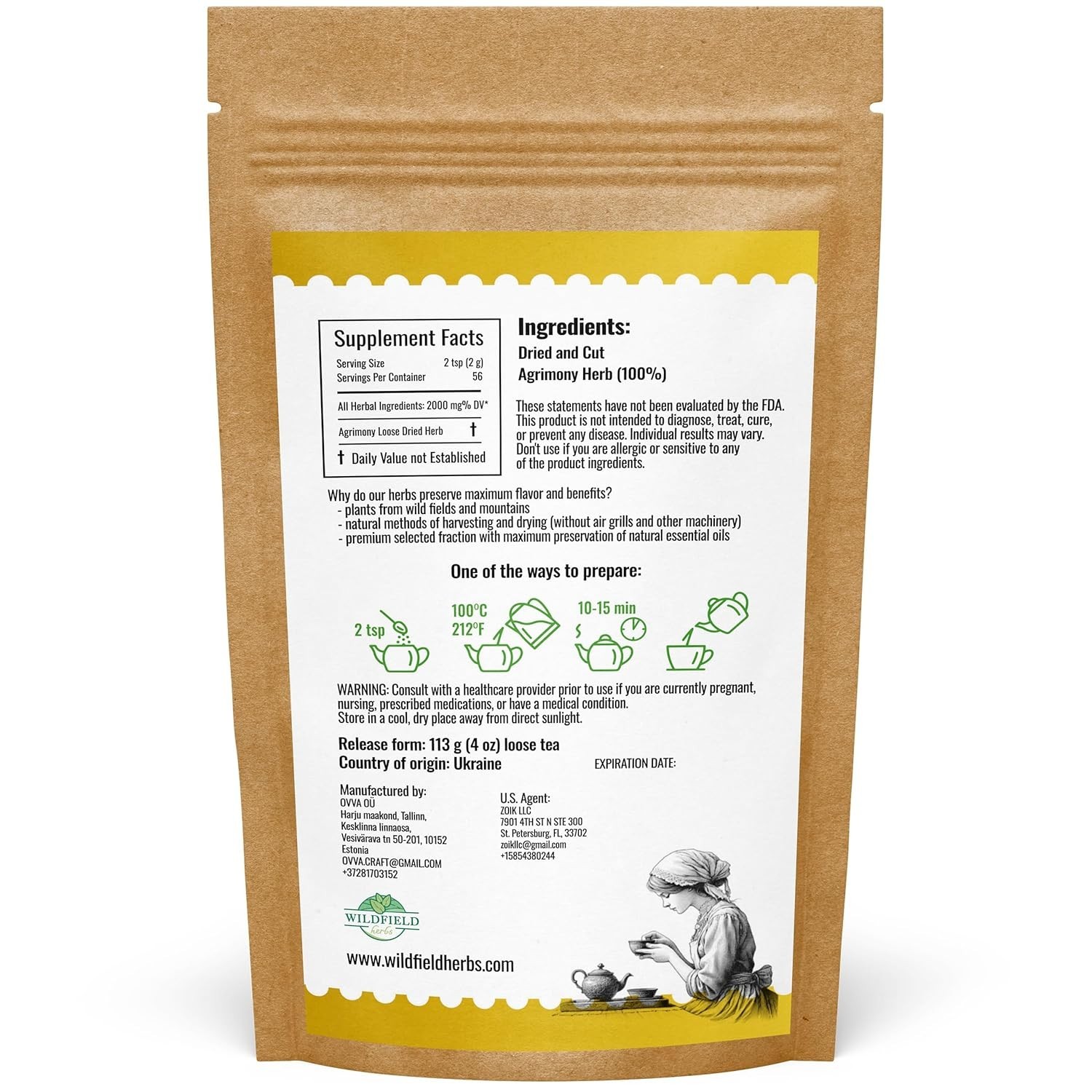 Loose Agrimony Flower Tea – 4 oz. Detox Blend for Wellness Rituals