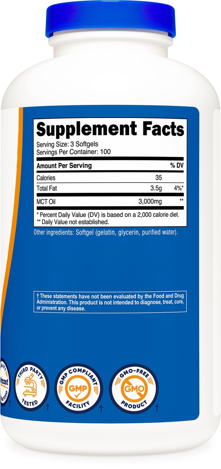 Nutricost MCT Oil Softgels 1000mg, 300 SFG 300 Count (Pack of 1), Multicolor