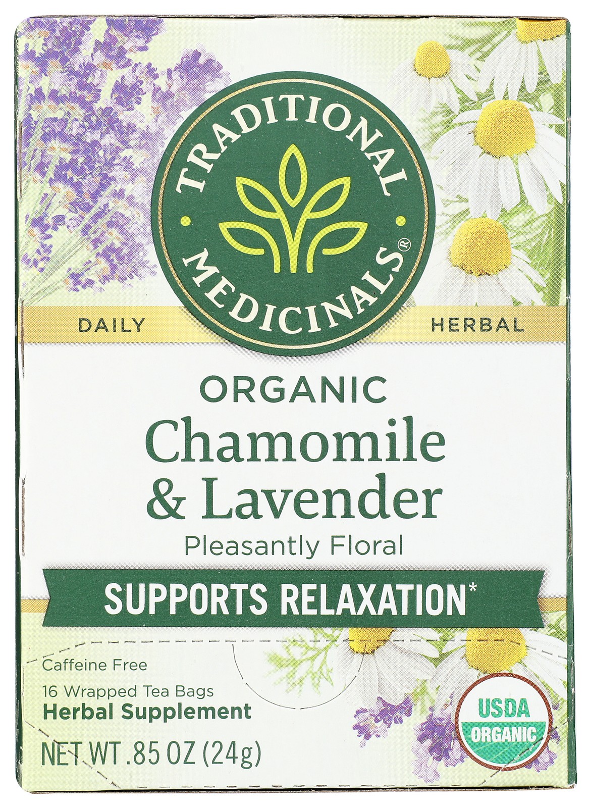 Traditional Medicinals Organic Chamomile & Lavender Herbal Tea 16 Count 3 Pack