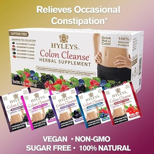 Hyleys Colon Cleanse Tea Assorted Flavors – 42 42 Count (Pack of 1),