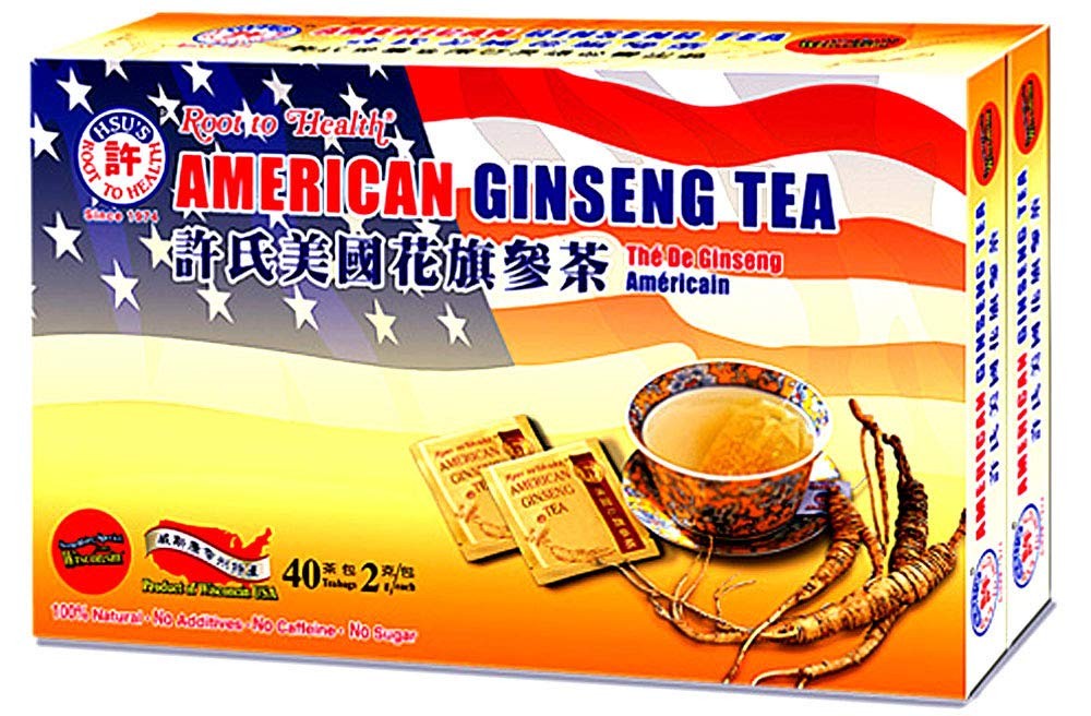 Hsu’s Root to Health American Ginseng Tea, 40 Teabags (2×20 Teabags)