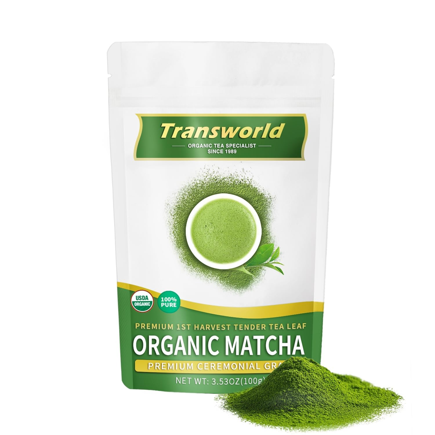 Organic Matcha Green Tea Powder First Harvest 3.53 Ounce (Pack of 1)