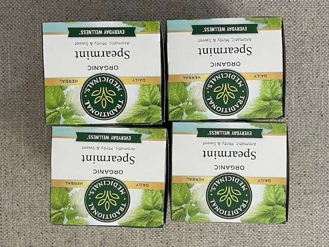 Traditional Medicinals Organic Spearmint Tea Bags *4 PACK***64 Wrapped Tea Bags*