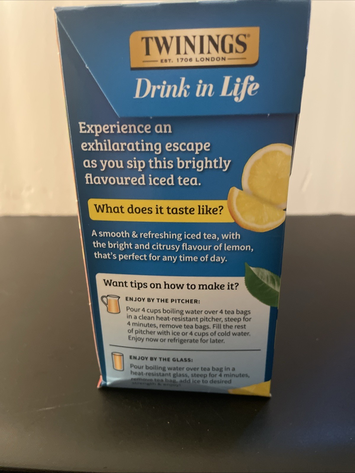 Twinings Lemon Flavored Black Iced Tea Bags – 72 Count