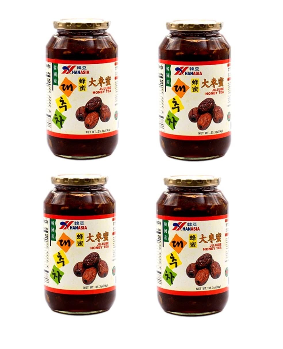 Jujube Honey Tea 4 Glass Jars 35.3 oz. (1 kg) each