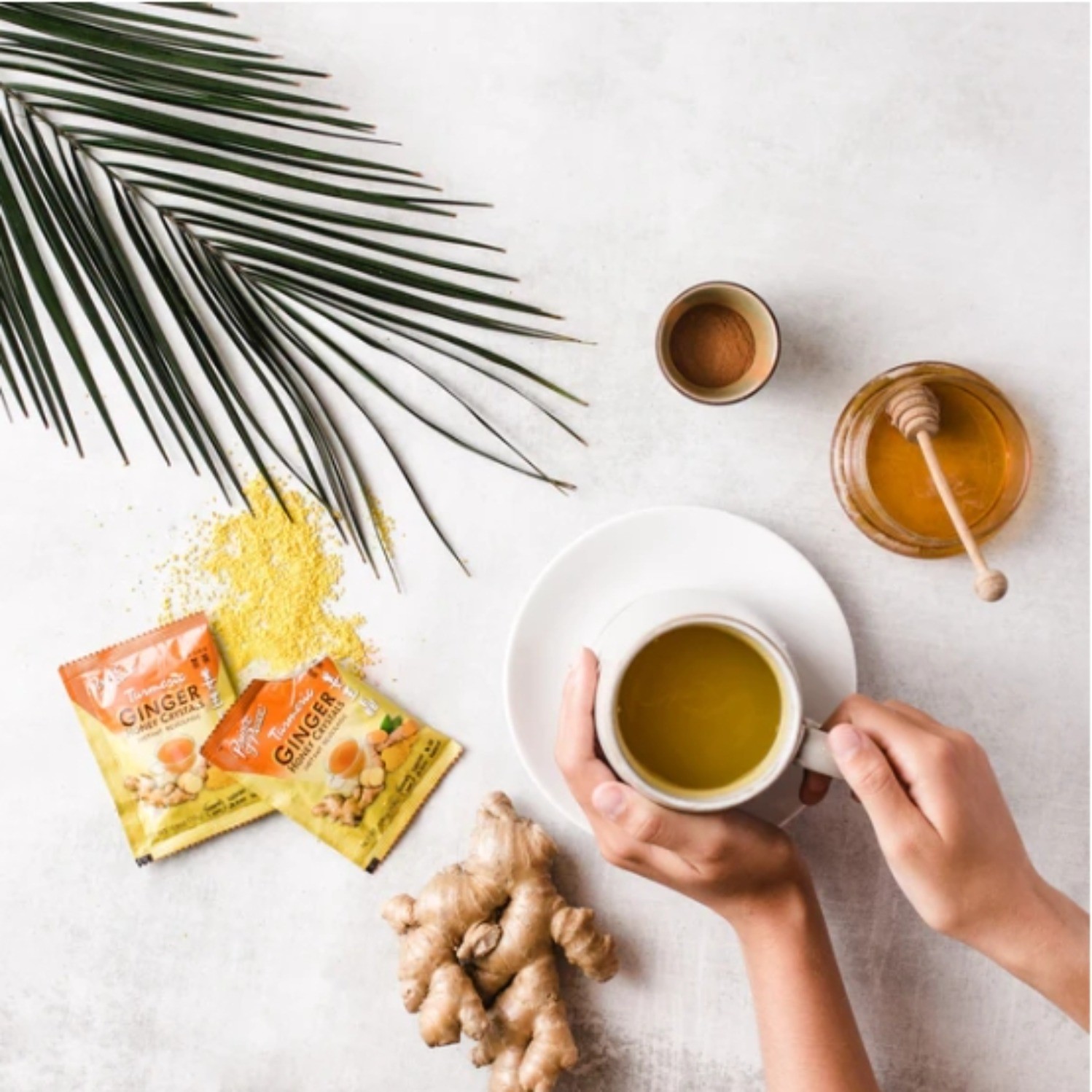 Turmeric Ginger Tea Instant Ginger Honey Crystals, 10 Sachets -Prince of Peace