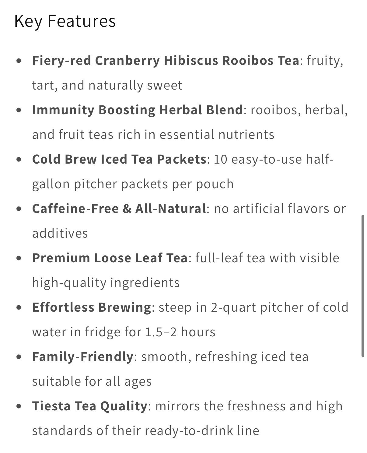Tiesta Tea Fireberry Cranberry Hibiscus Rooibos Tea 10 Pack Caffeine-Free